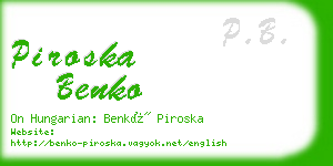 piroska benko business card